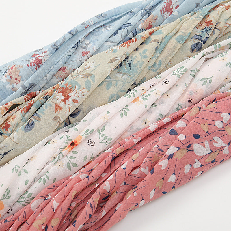 YW233 printed flowers chiffon hijab