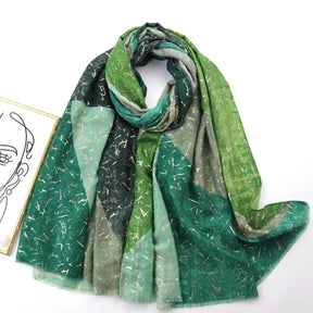 JY220916 silver stamping printed scarf