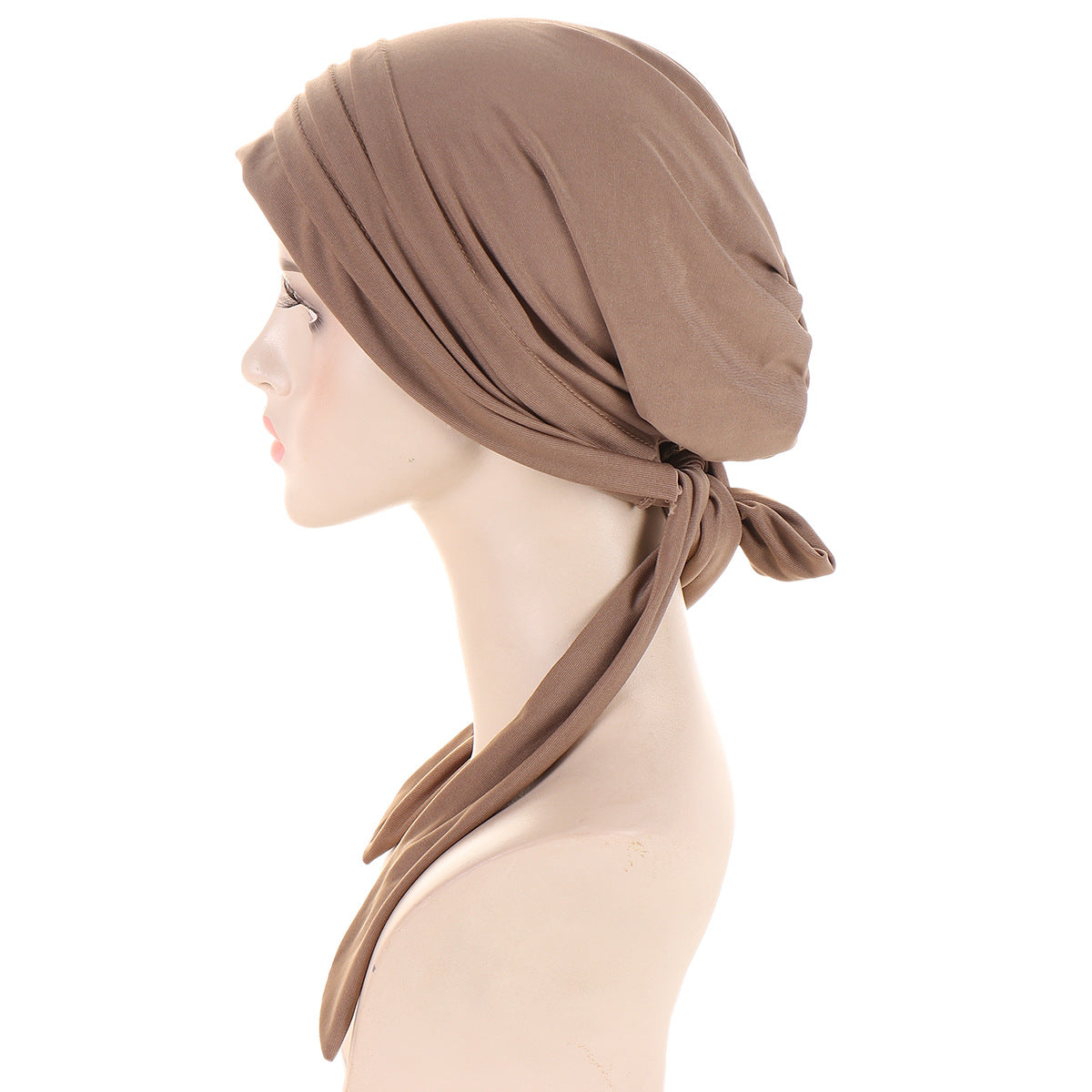 pleated plain hijab turban hat