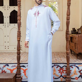 jl11 Foreign trade Muslim long-sleeved embroidered ethnic style Arab robe men's robes  abaya