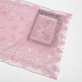 VE160  Plain Polyester Water Wave Cutout Lace Fringe Hijab