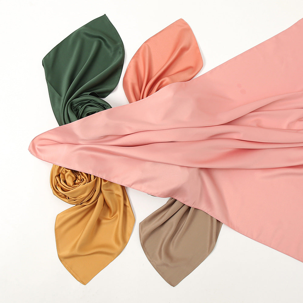 YW213 110*110 matte satin kerchief hijab