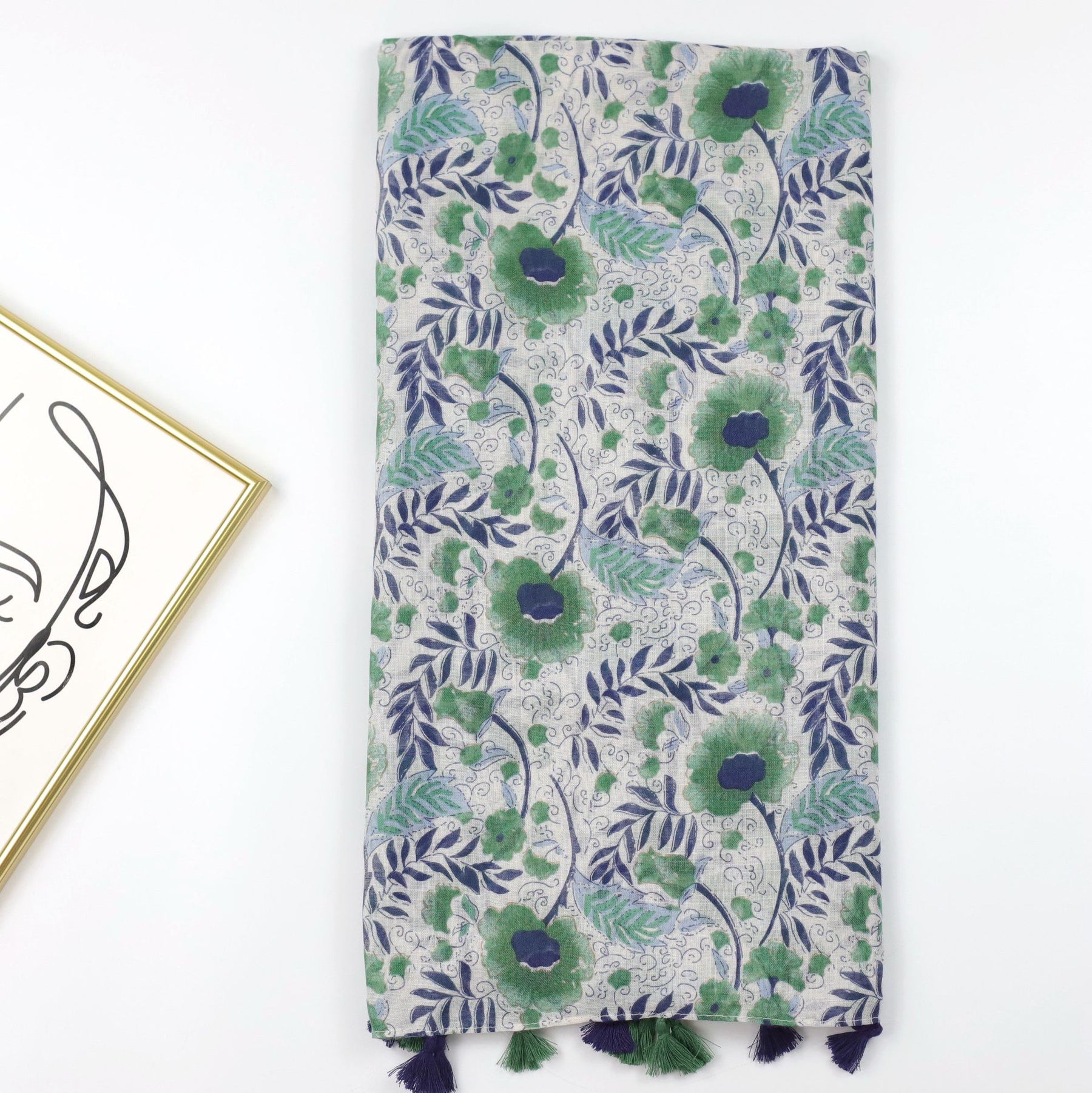 JY230504 Flower leaf printed scarf