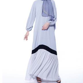 9708 Splice color muslim abaya dress