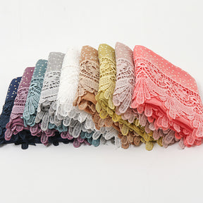 VS485 plain Point drill lace hijab