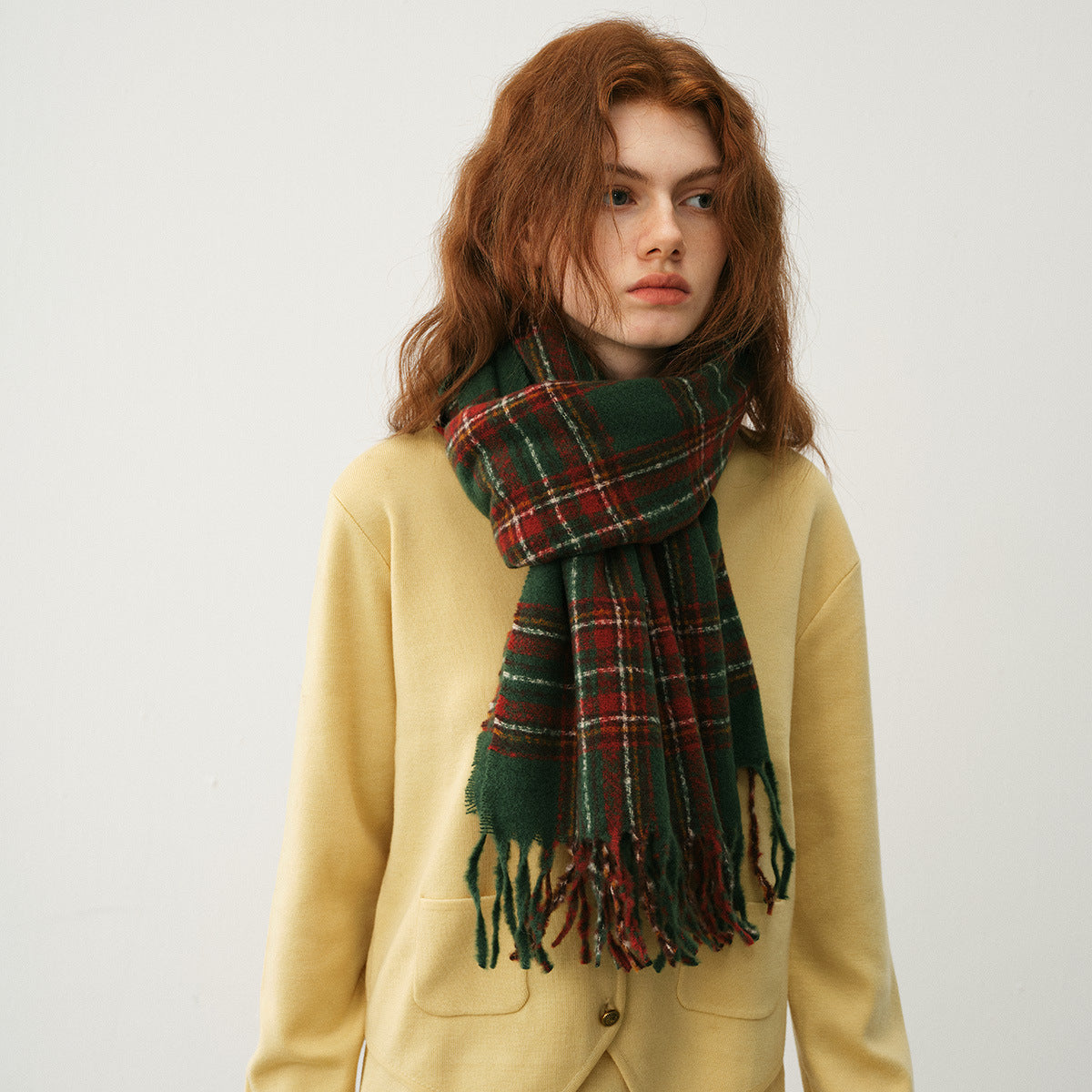 TLQHZZ-123 plaid stripe winter scarf