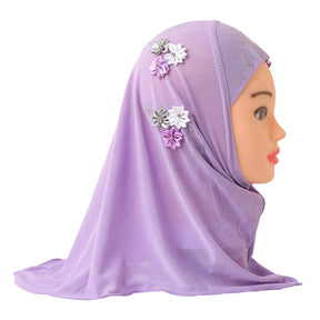 H075  2~6 years old kids instant hijab