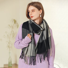 Fashion plaid cashmere scarf