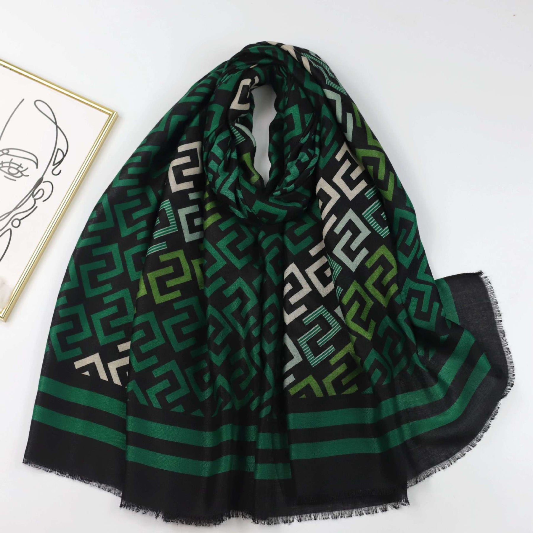 JY230615 printed scarf