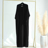 4 - Jet Black Open Abaya