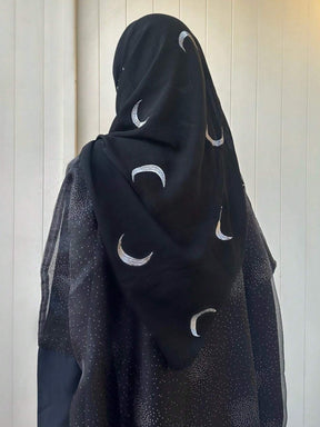 MYM19 Modal Crescent Moon Print hijab/scarf