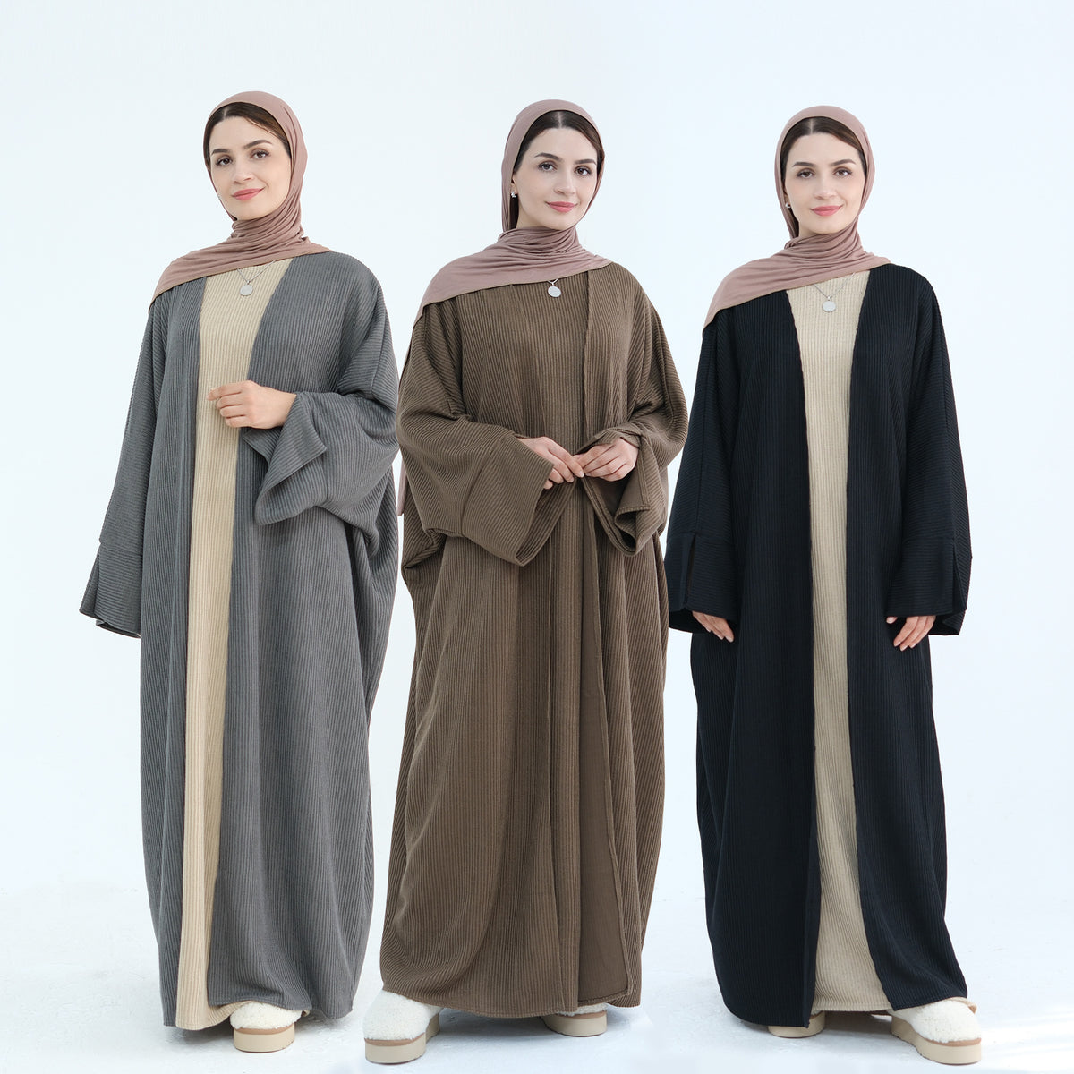 LR911  Winter Loose-Fitting Heavyweight Jersey Abaya-Outerwear Only