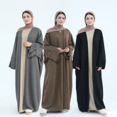 LR911  Winter Loose-Fitting Heavyweight Jersey Abaya-Outerwear Only