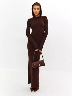 XZ563  Fitted Bodycon Long Sleeve Polyester Dress-MOQ:3