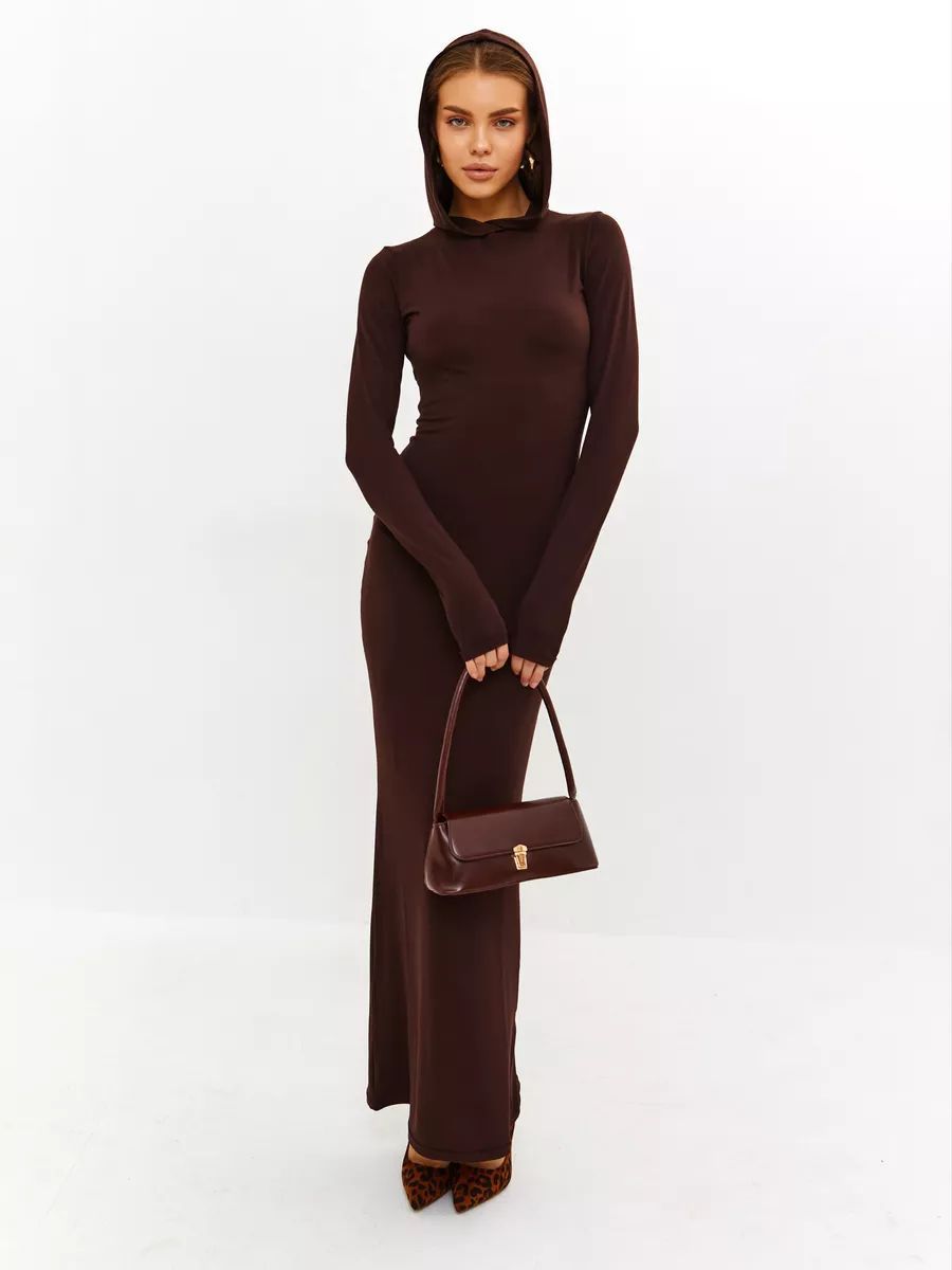 XZ563  Fitted Bodycon Long Sleeve Polyester Dress-MOQ:3