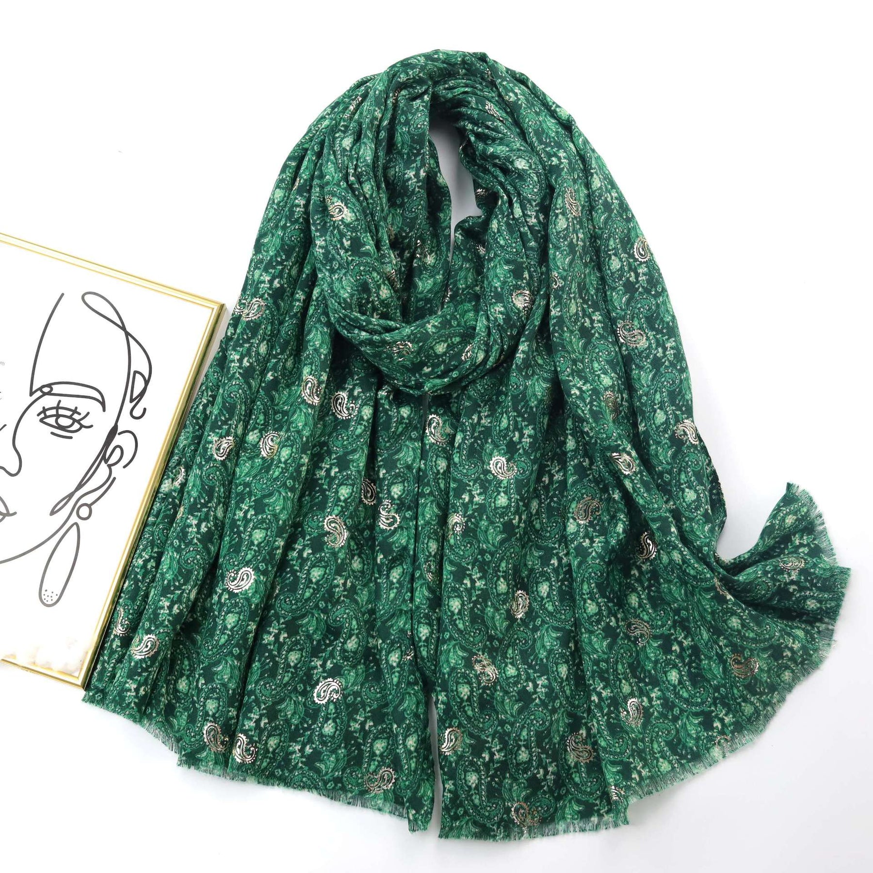 220928 stamping cashew printed scarf