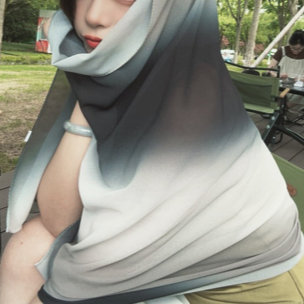 BFL001  Ombre Tie-Dye Pearl Chiffon Hijab