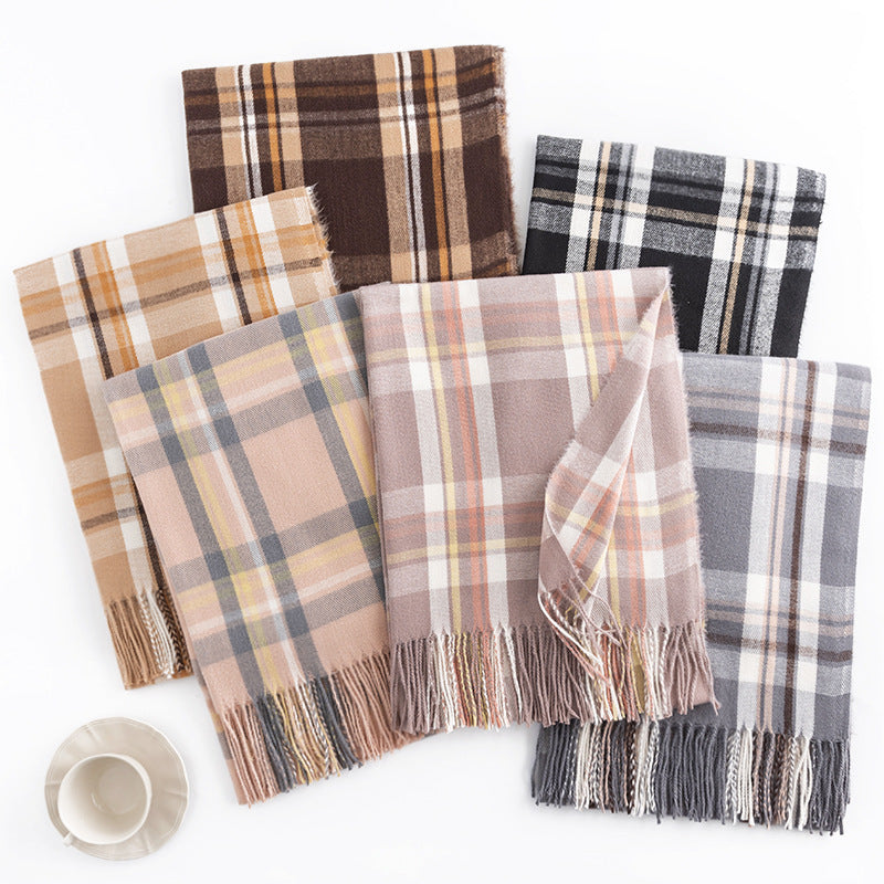 FH23-5212 lattice stripe winter scarf