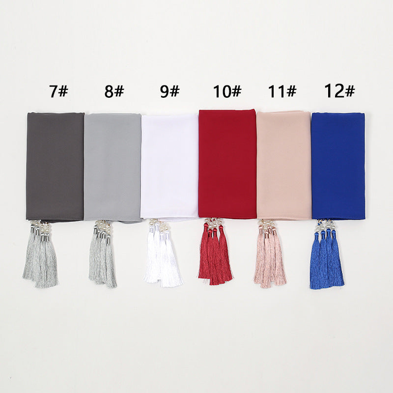 YW016U Fully matched solid color bubble scarf/hijab