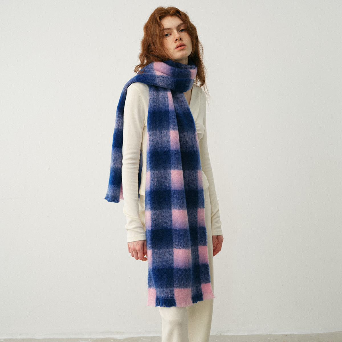 TLQHZZ-112 Checkerboard grid winter scarf