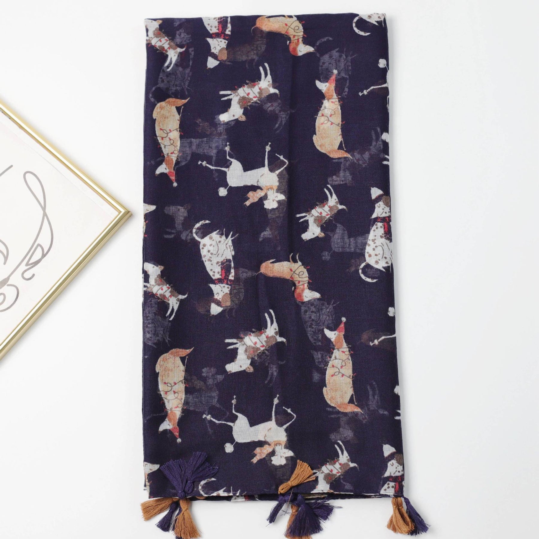 JY240601   Dalmatian printed silk scarf