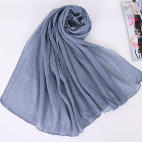 VS082 pleated plain voile hijab