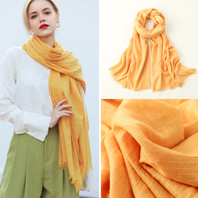 MM02 Women's solid color cotton and linen scarf