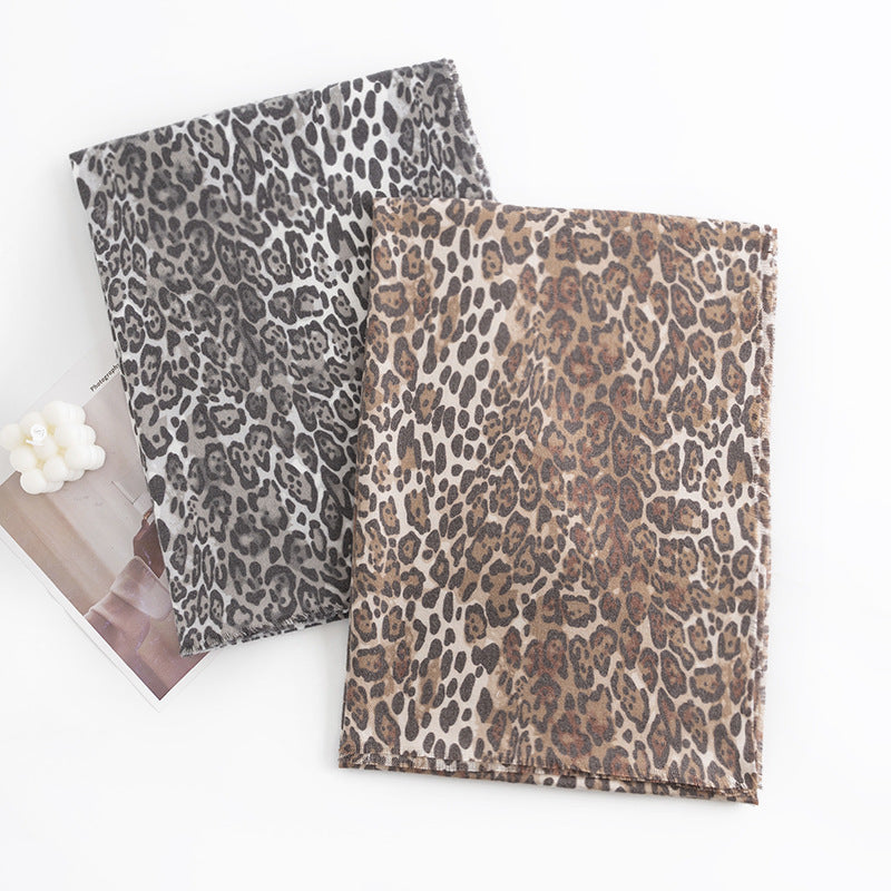 FH23-5082 Leopard print winter scarf