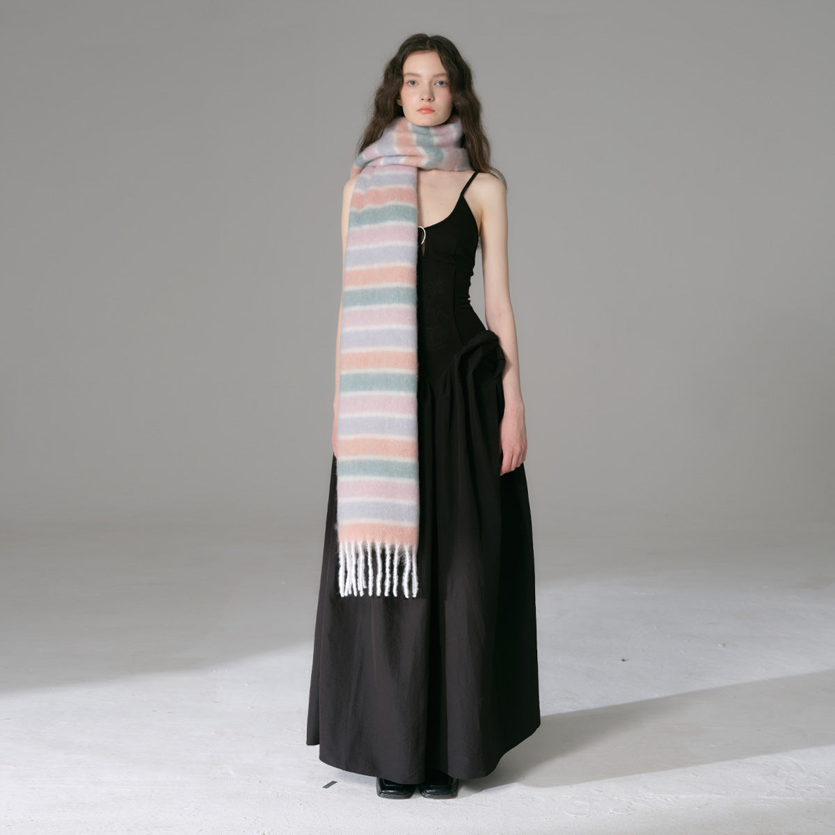 TLQHZZ-082 color stripe winter scarf