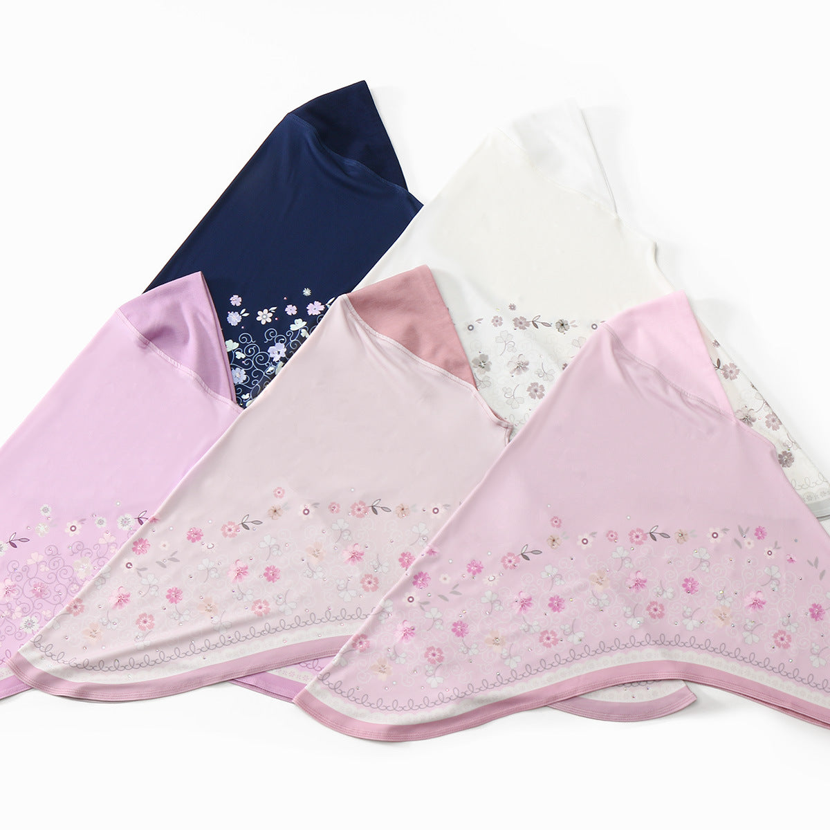 MSL235  Floral Printed Polyester Instant Hijab