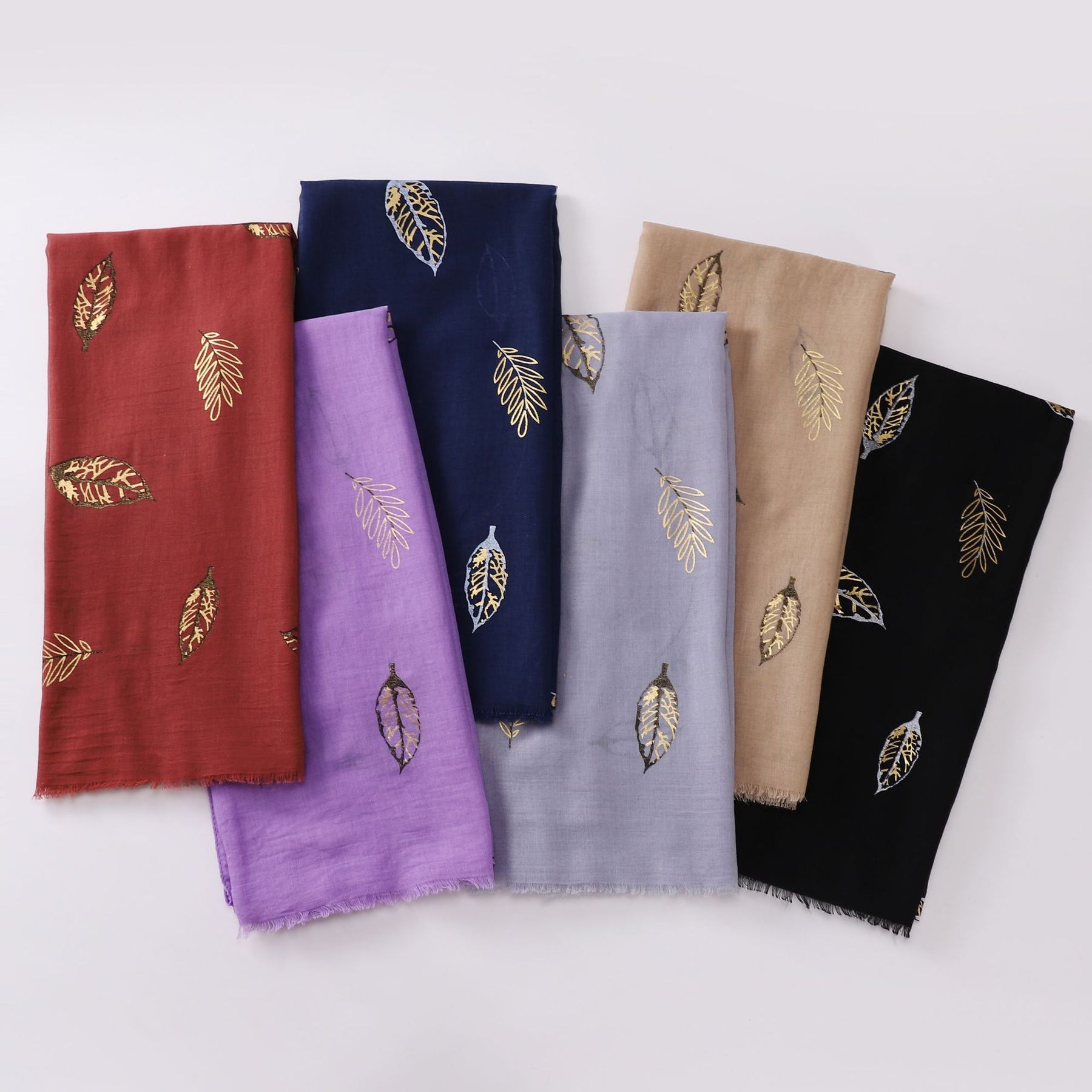 W-0039 printed hot stamping TR cotton linen hijab scarf