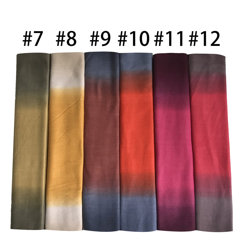 ND307 Women's scarf solid color gradient imitation cashmere large size scarf hijab  hijab/tudung  printed hijab  printed scarf  Gradient