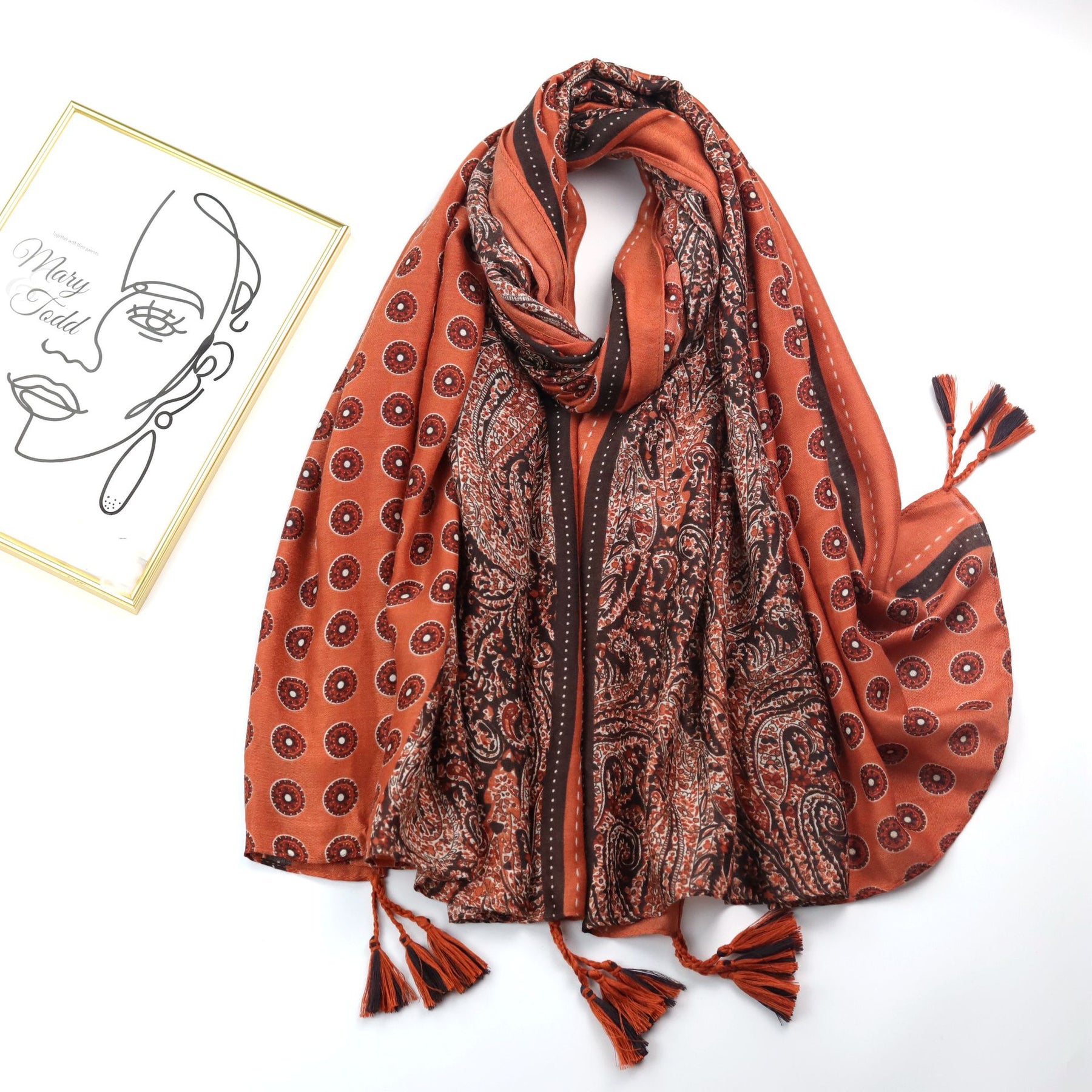 JY220912 Cashew flowers printed scarf