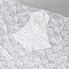 SW159  Rose Lace Cap-Style Polyester Hijab