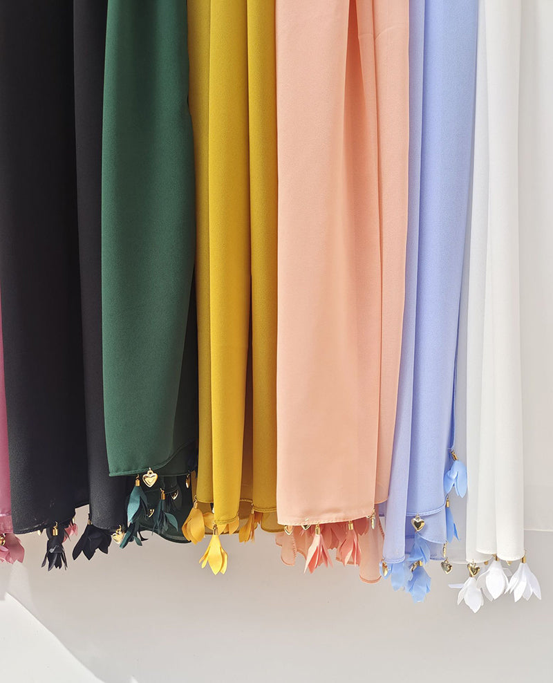 W-0041 plain chiffon Love flower hijab scarf