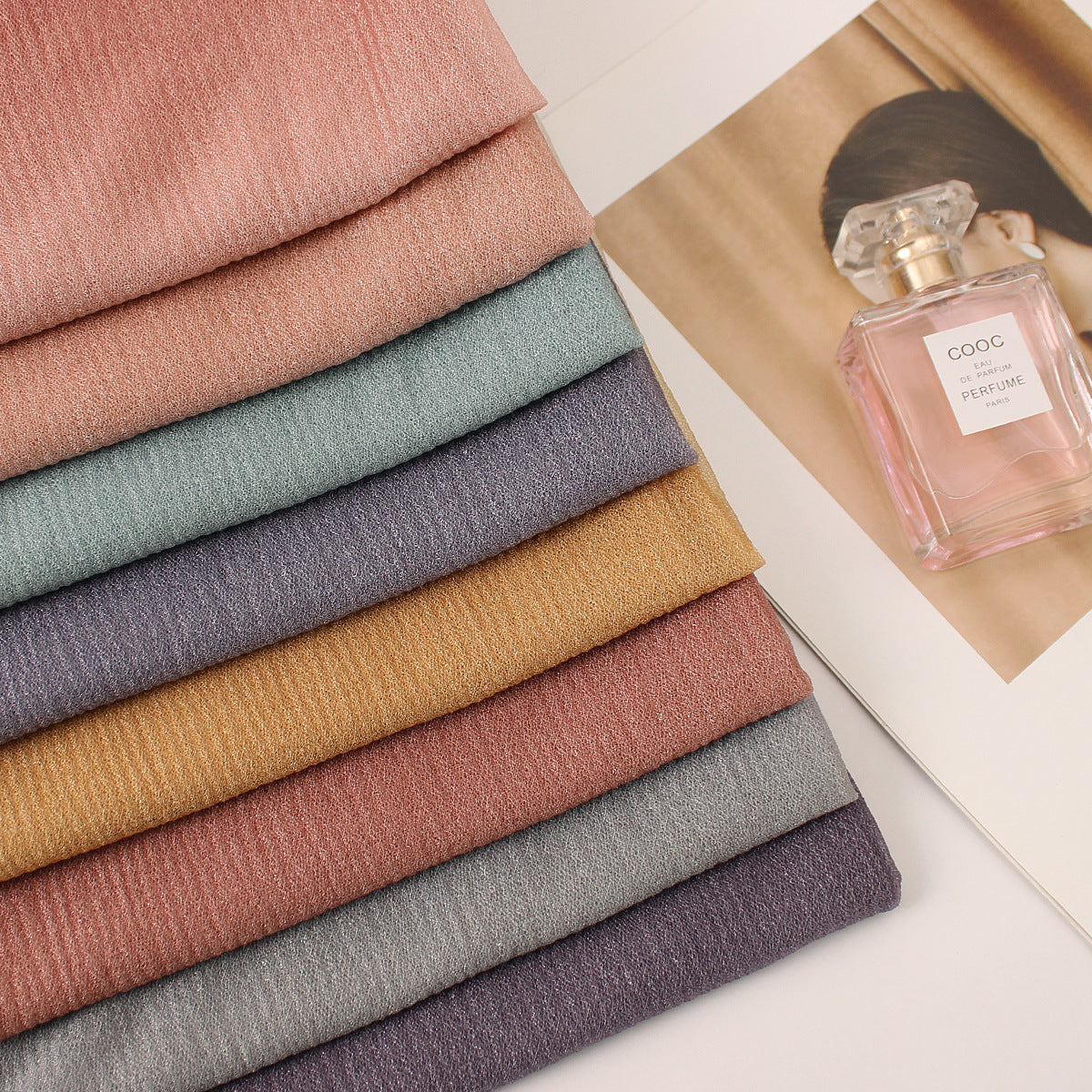 Z0A70004  Mercerized cotton colorblock thin hijab