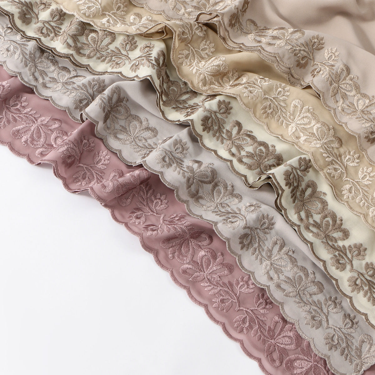 VE139  Stylish Butterfly Embroidered Chiffon Hijab