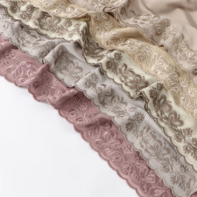 VE139  Stylish Butterfly Embroidered Chiffon Hijab