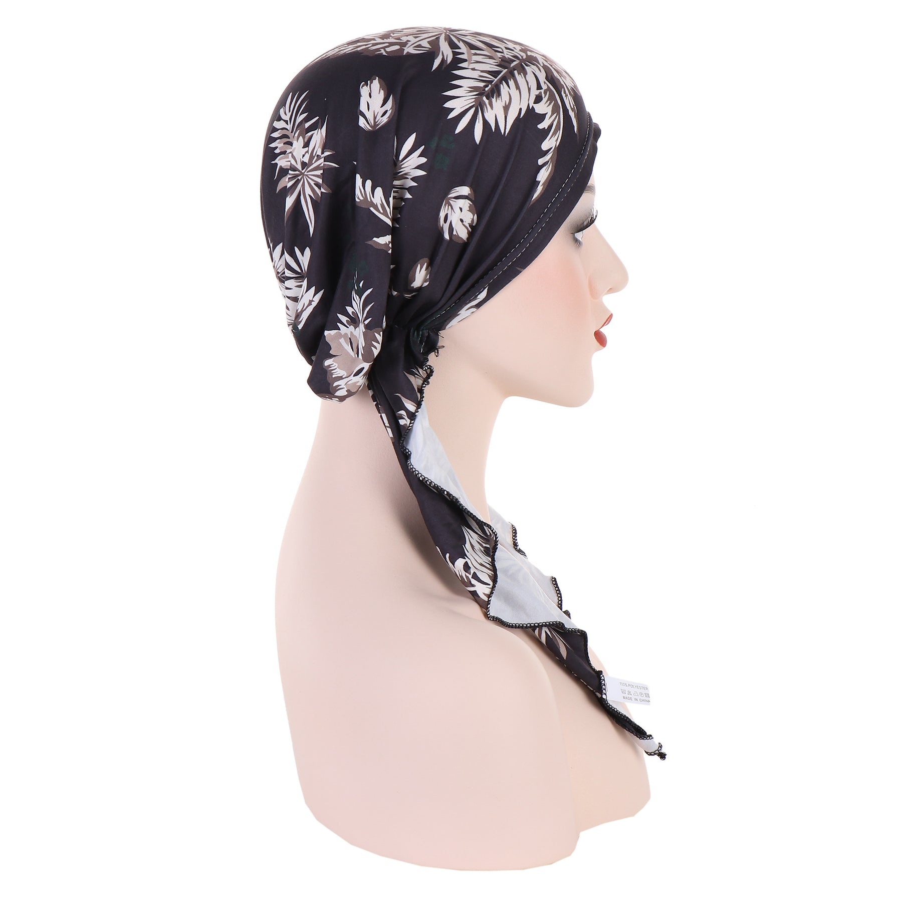 8358 Curved floral pullover cap