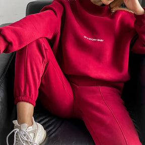 M1051  Women's New Spring Printed Sweatshirt 2-Piece Set