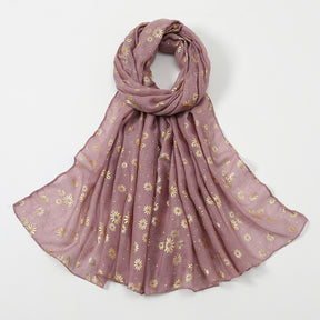 VS443 hot stamping little daisy voile hijab