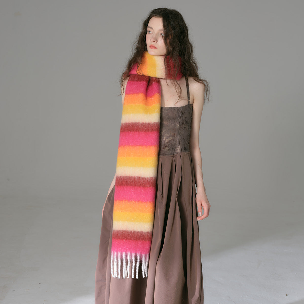 TLQHZZ-082 color stripe winter scarf