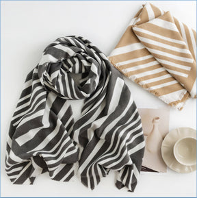 FH23-5115 zebra print printed winter scarf