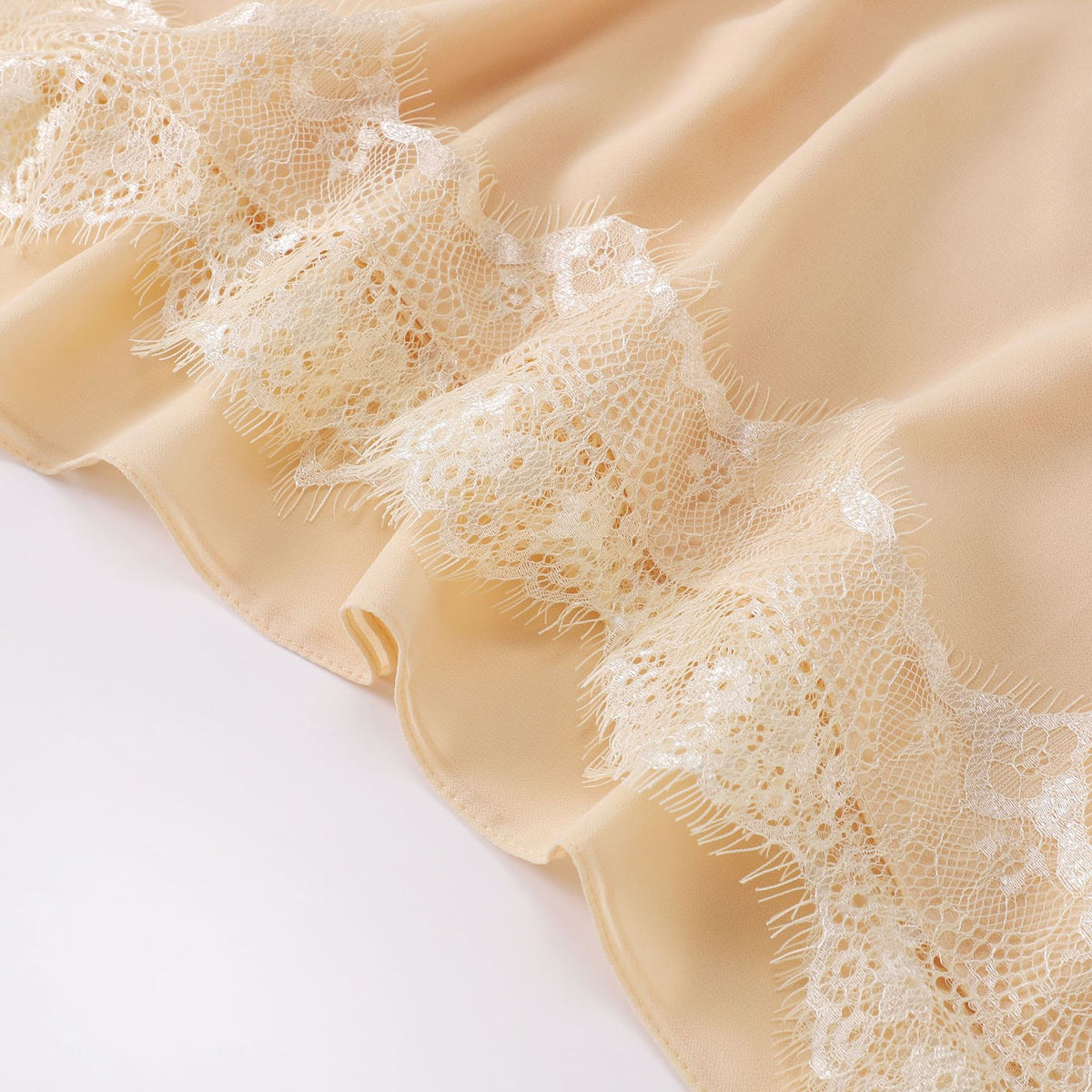 W-0057 plain chiffon Eyelash lace hijab