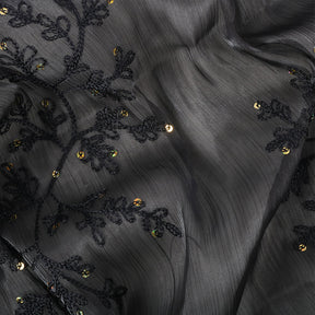 WJ115  Plain Embroidered Scallop Edge Sea Island Silk Hijab