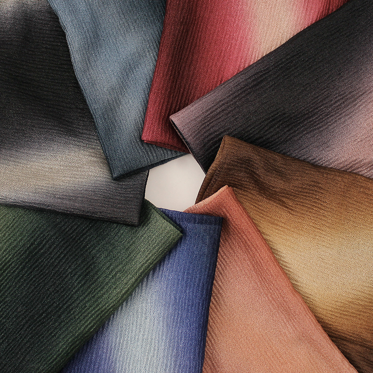 Z0A70006  Striped gradient pleated scarf - MOQ:2