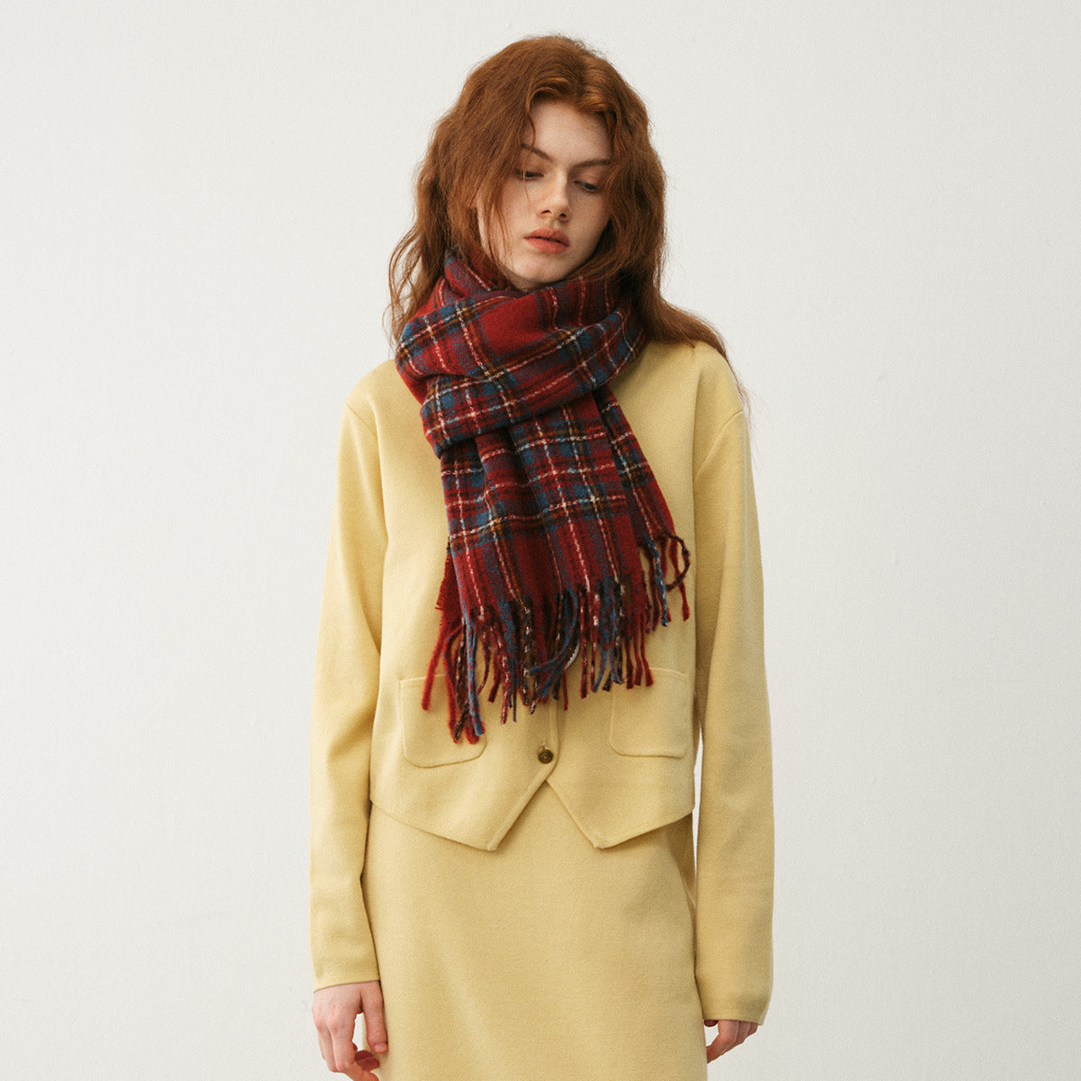 TLQHZZ-123 plaid stripe winter scarf