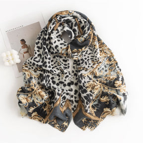 FH23-5354 Leopard print winter scarf