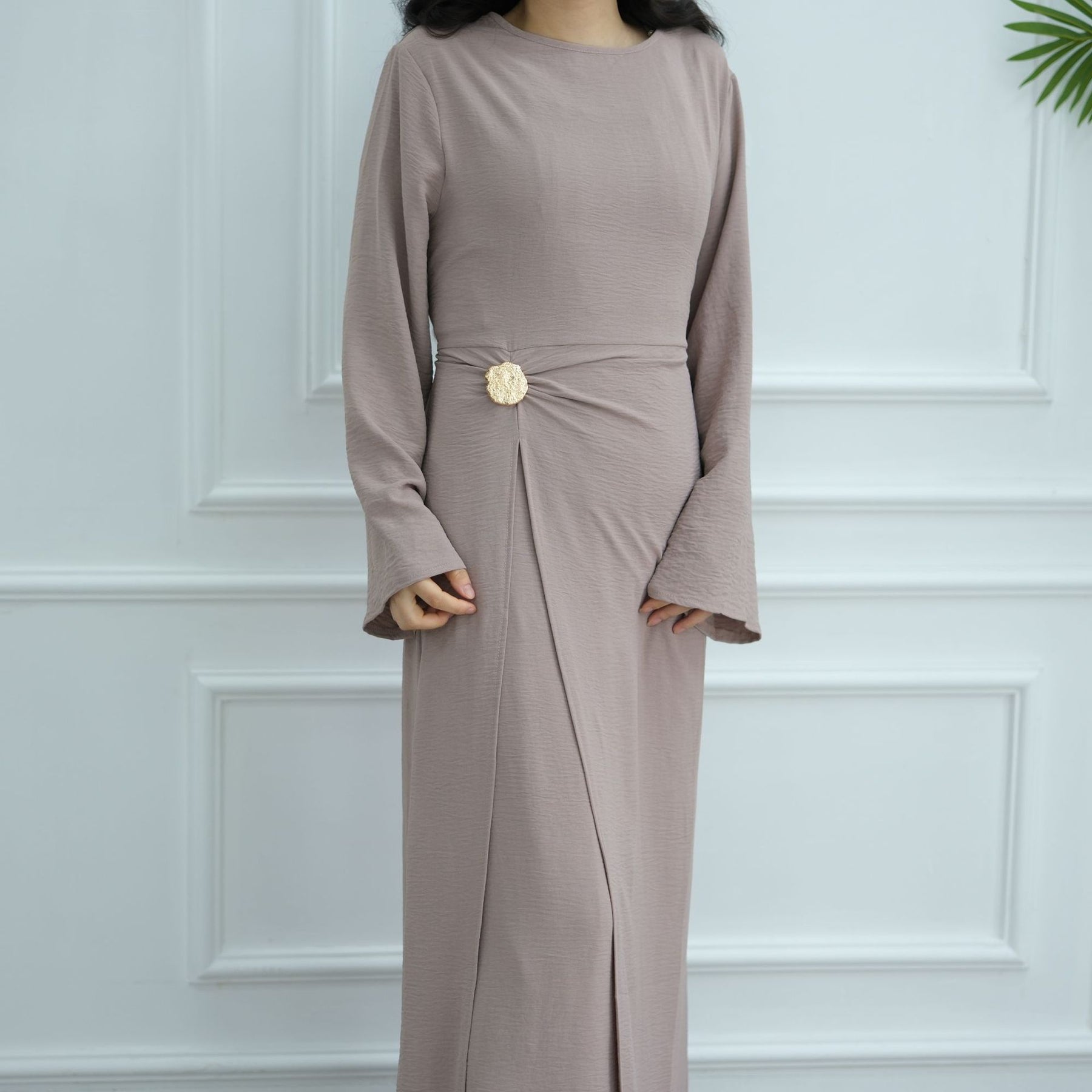LR1077  Women's Plain Minimalist Dress for Daily Wear