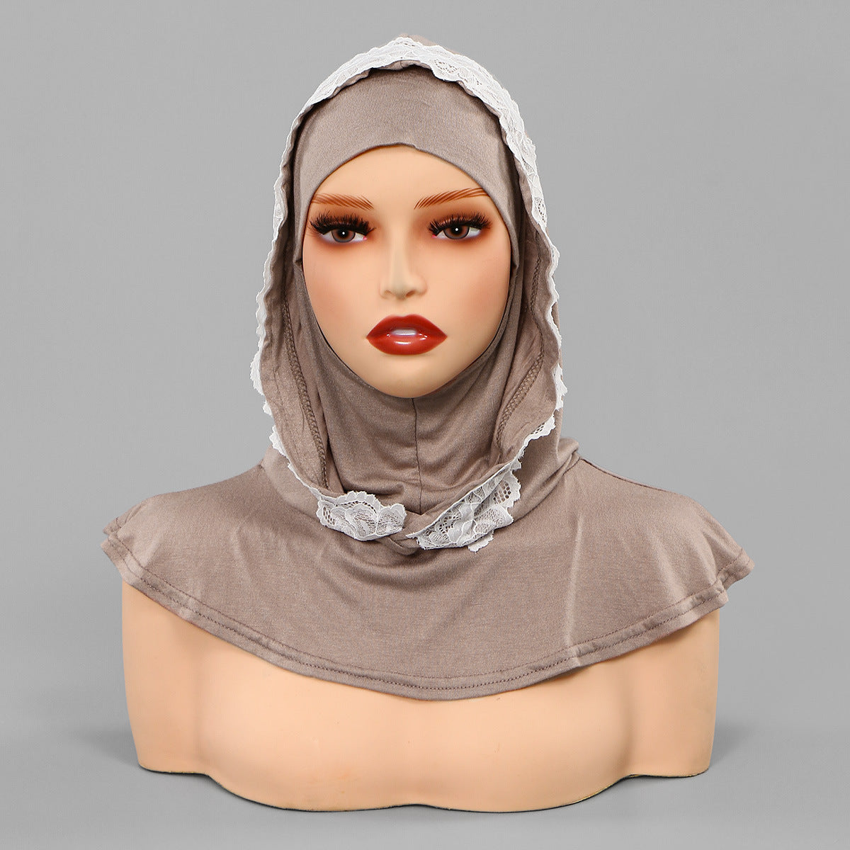 SW162  Stylish Lace Double-Layer Polyester Hijab